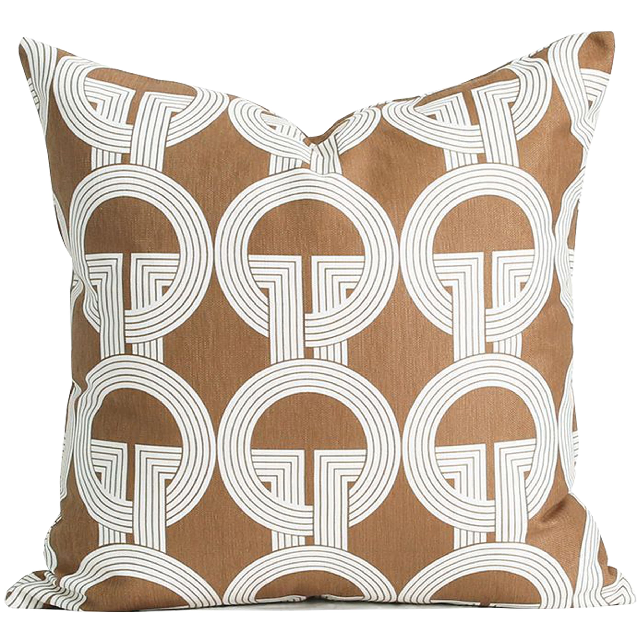 Premium Throw Pillow Covers – Jacquard Decorative Pillowcases with Modern Elegant Design for Couch, Sofa, Bed – Luxury Cushion Covers, Horse Brown (Set of 2, Brown 1, 18" x 18")