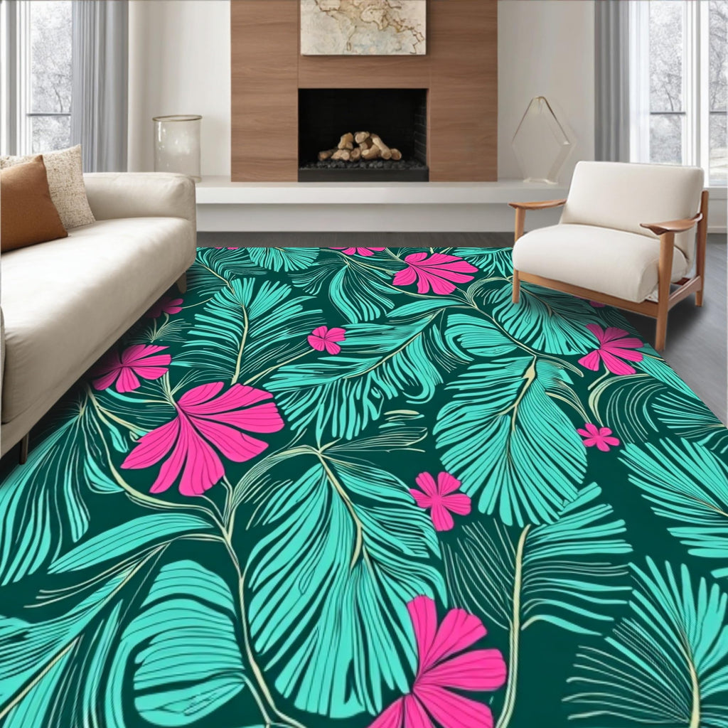 Gold 5x7 Flatwoven Area Rug, Crest Wave Design, Washable for Living Room Bedroom