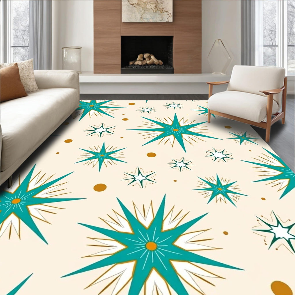 Gold 5x7 Flatwoven Area Rug, Crest Wave Design, Washable for Living Room Bedroom