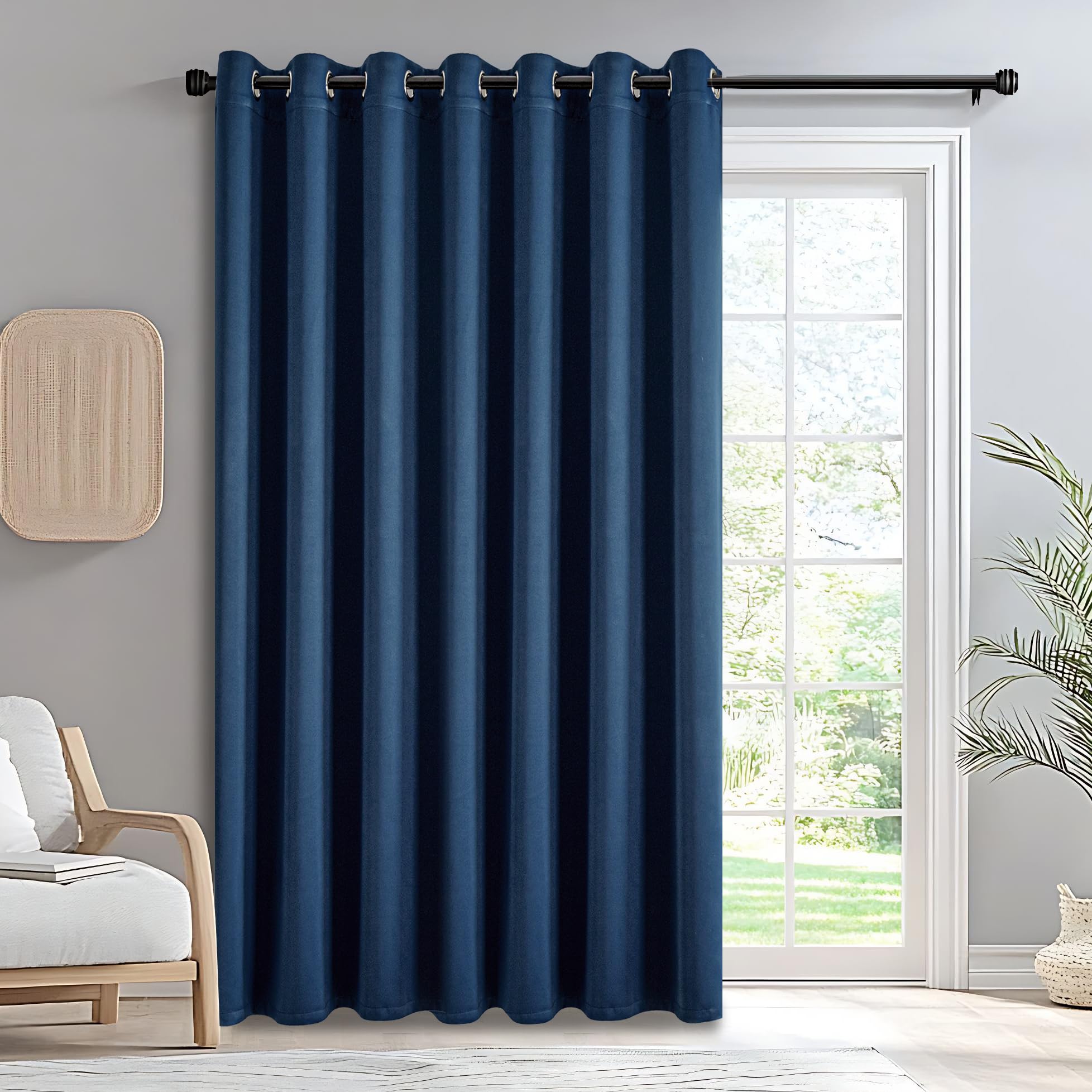 IGEMAEVE Cream Curtains 108 Inch Length 2 Panels Set, Light Filtering Curtains for Living Room 108 Inch Long, Grommet Energy Saving Semi Sheer Drapes for Bedroom Window(W52 x L108)