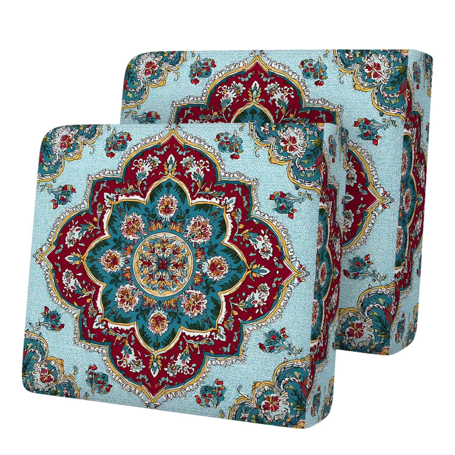 Geometric Pattern Couch Cushion Cover, Abstract Circle Triangle Design Sofa Cushion Slipcover, Stretch Furniture Protector, Soft Removable Washable Seat Cover for Sofa,3PCs