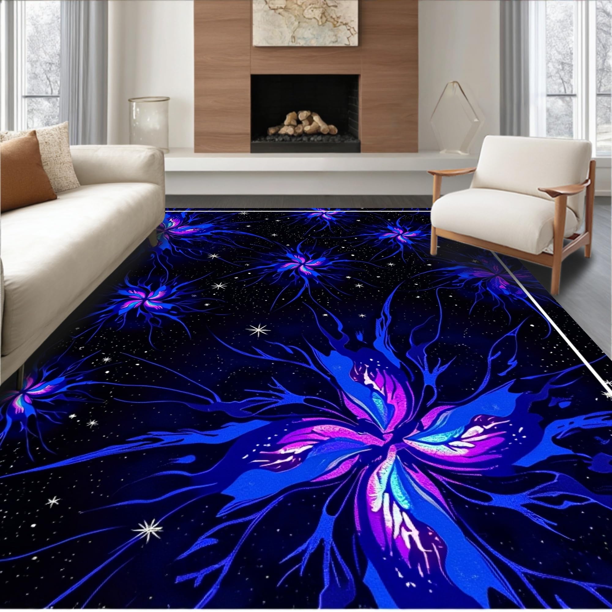 Gold 5x7 Flatwoven Area Rug, Crest Wave Design, Washable for Living Room Bedroom