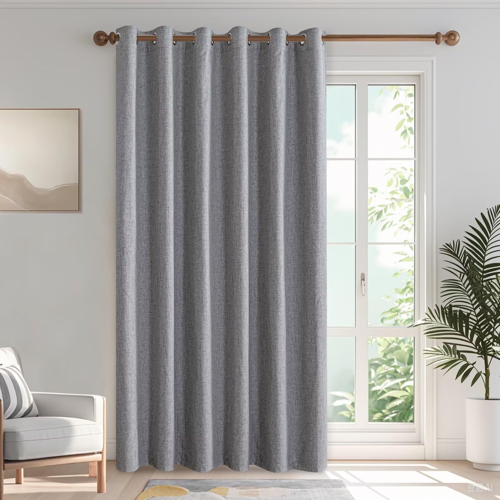 IGEMAEVE Cream Curtains 108 Inch Length 2 Panels Set, Light Filtering Curtains for Living Room 108 Inch Long, Grommet Energy Saving Semi Sheer Drapes for Bedroom Window(W52 x L108)