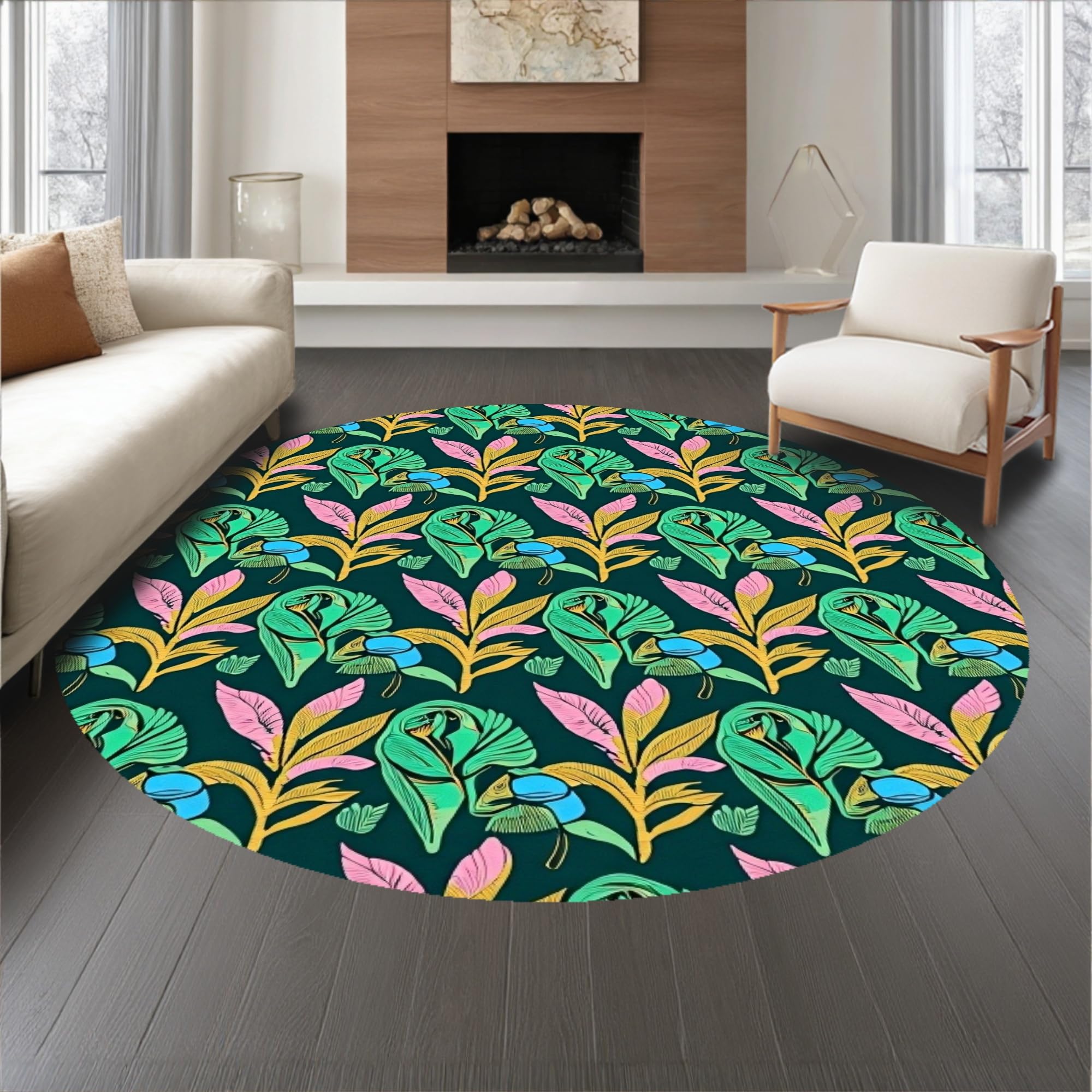 Gold 5x7 Flatwoven Area Rug, Crest Wave Design, Washable for Living Room Bedroom