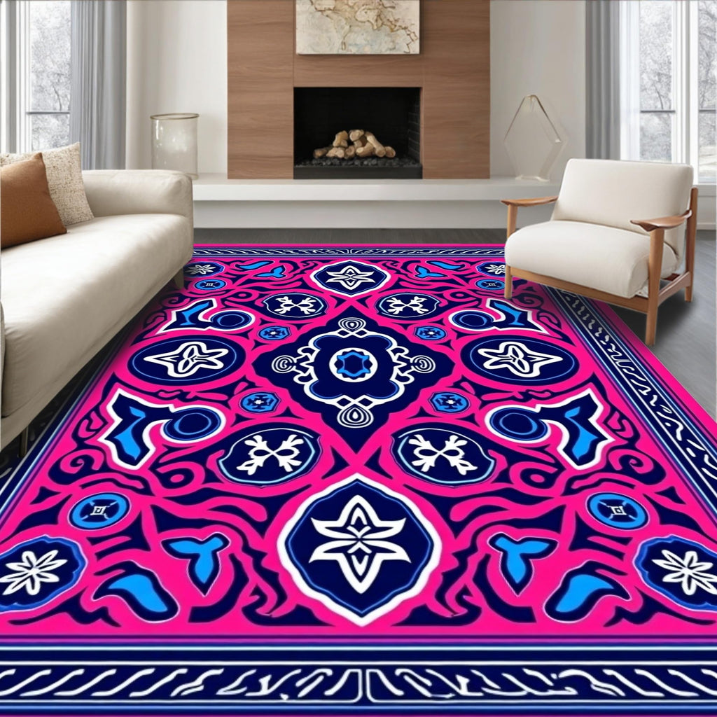 Gold 5x7 Flatwoven Area Rug, Crest Wave Design, Washable for Living Room Bedroom