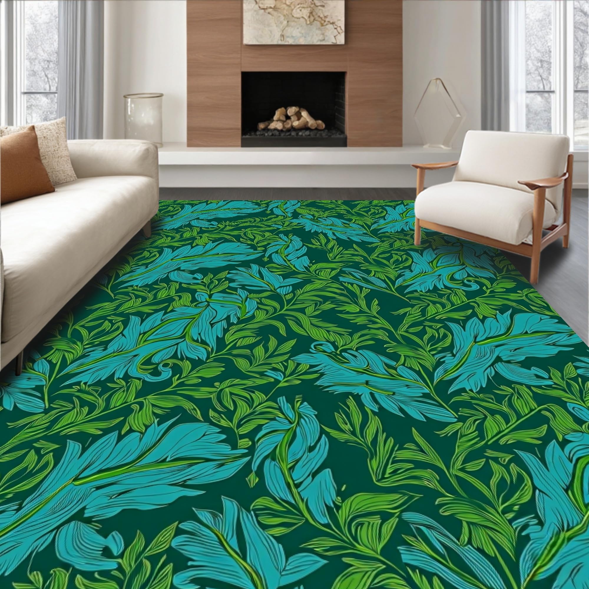 Gold 5x7 Flatwoven Area Rug, Crest Wave Design, Washable for Living Room Bedroom