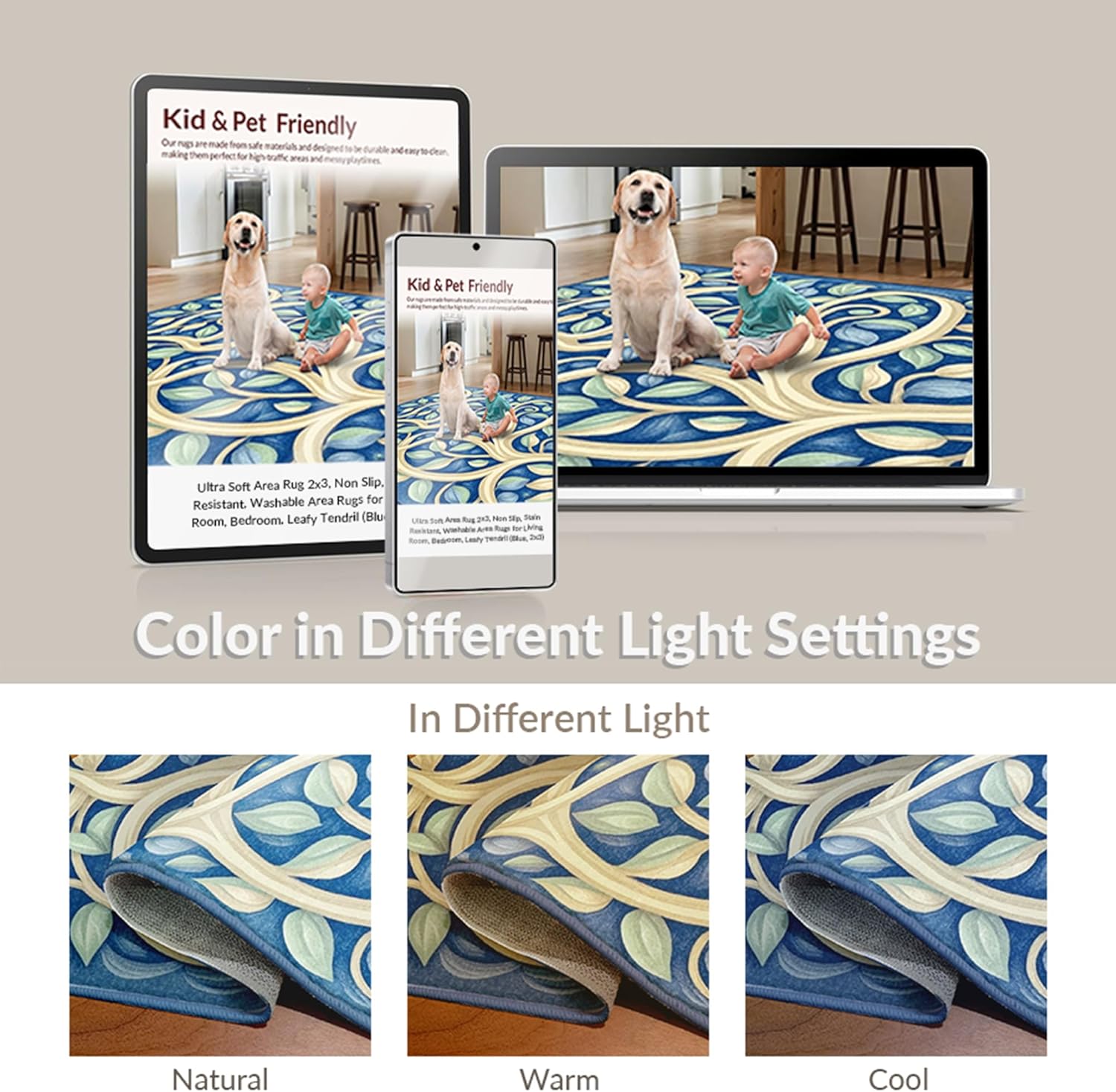 Gold 5x7 Flatwoven Area Rug, Crest Wave Design, Washable for Living Room Bedroom