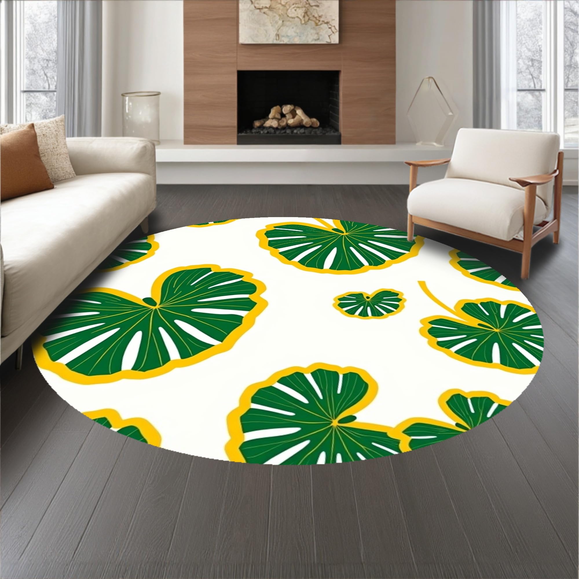Gold 5x7 Flatwoven Area Rug, Crest Wave Design, Washable for Living Room Bedroom