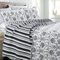 Cozy Line Home Fashions French Medallion 100% Cotton Bedding Quilt Set, Beige Ivory Rose Flower Reversible Coverlet Bedspread (Cream Eggnog, Queen -3 piece)