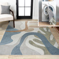 JONATHAN Y Machine Washable Cream/Terra Indoor Area Rug 8X10 ft, Kallax Geometric Modern Low-Pile for Living Room, Bedroom, Kitchen, Office, Easy-Cleaning, Pet-Friendly, Non-Shedding WSH311A-8