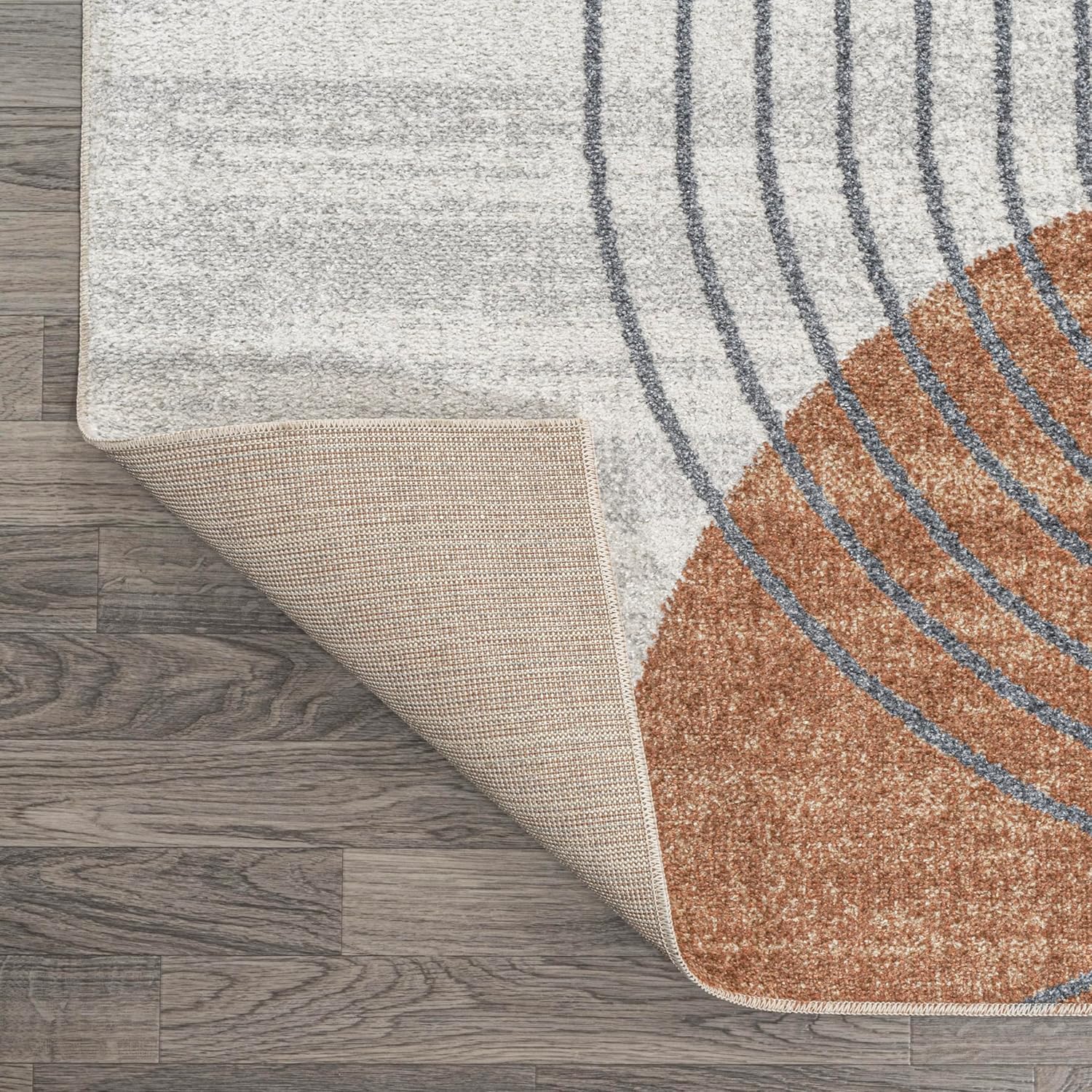 JONATHAN Y Machine Washable Cream/Terra Indoor Area Rug 8X10 ft, Kallax Geometric Modern Low-Pile for Living Room, Bedroom, Kitchen, Office, Easy-Cleaning, Pet-Friendly, Non-Shedding WSH311A-8